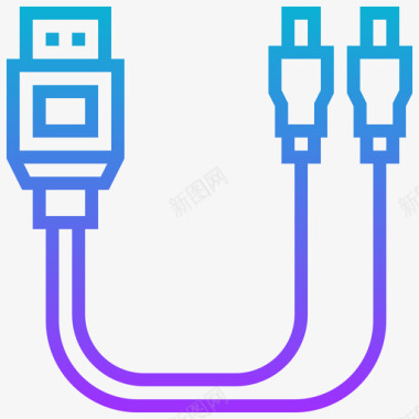 幻彩渐变背景电缆连接器类型3渐变图标图标