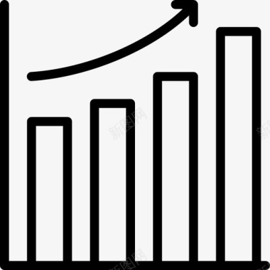 白色图表条形图图表轮廓图标图标