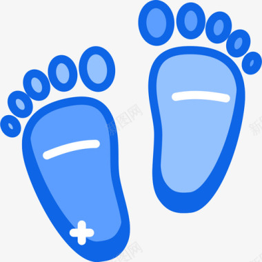 脚印婴儿75蓝色图标图标
