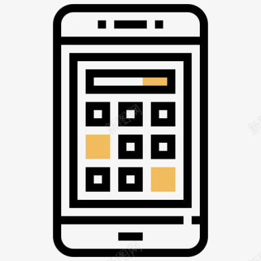 应用程序智能手机应用程序5黄色阴影图标图标