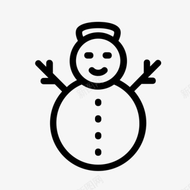 冬天雪人圣诞节装饰图标图标