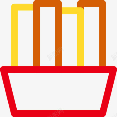 美味的薯条薯条野餐41原色图标图标