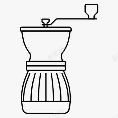 手工研磨机咖啡师酿造图标图标