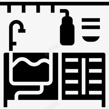 方太厨具标识水槽厨房和厨具2个实心图标图标