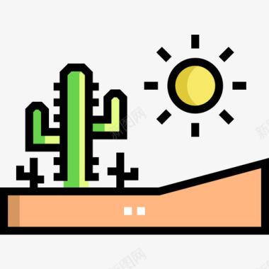 沙漠田园沙漠杂59线性颜色图标图标