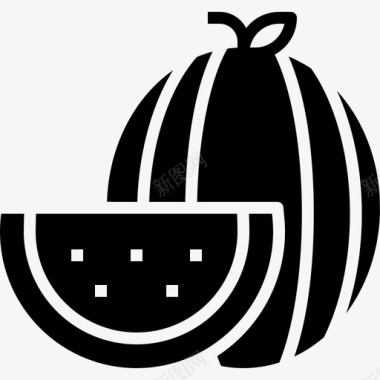 西瓜字体元素西瓜食品水果图标图标