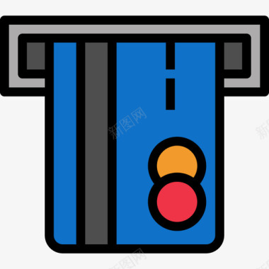 彩色社区图标Atm业务296线性彩色图标图标