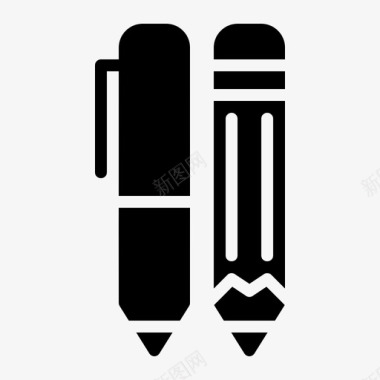 钢笔和铅笔文具书写工具图标图标