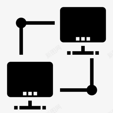 计算机免扣实物图连接计算机和网络5填充图标图标