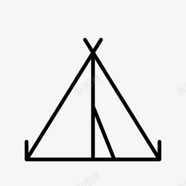 帐篷美洲印第安人露营图标图标