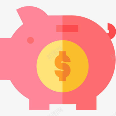 小猪存钱罐新年猪3只平的图标图标