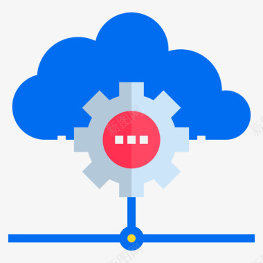 图腾云云计算机和网络平面图标图标