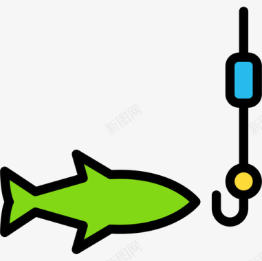 钓鱼海边3线性颜色图标图标