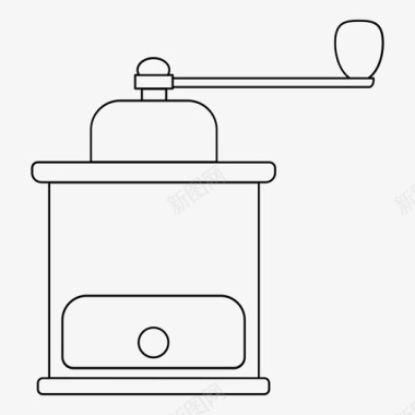 手工实木手工研磨机咖啡师酿造图标图标