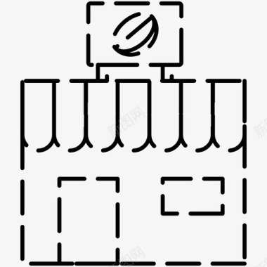 咖啡店咖啡厅咖啡店虚线图标图标