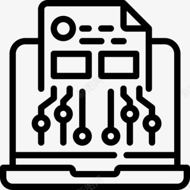 海尔电脑标志笔记本电脑数据科学11线性图标图标