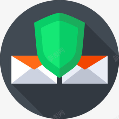 防护邮件防护安全3扁平图标图标
