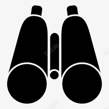 双筒望远镜野营观察图标图标
