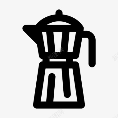 摩卡壶咖啡水壶图标图标