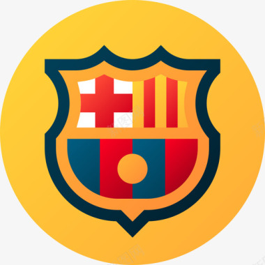 足球巴塞罗那足球盾牌5号梯度图标图标