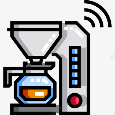 线性咖啡机domotics10线性颜色图标图标