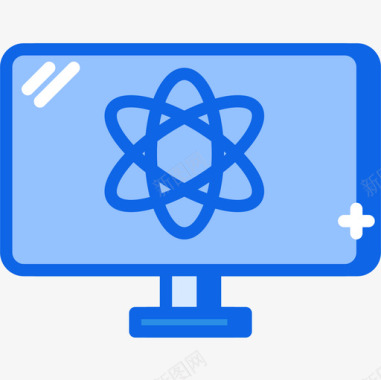 素材82监视器科学82蓝色图标图标