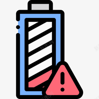 电量低电池电量不足通知线性颜色图标图标