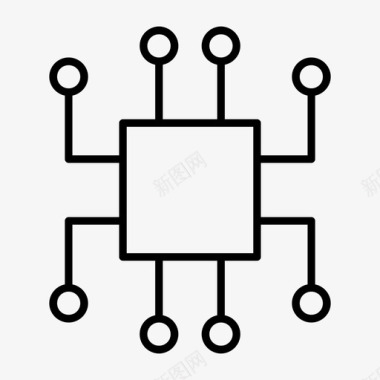 Intel芯片信息技术芯片电路板图标图标