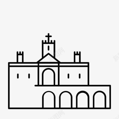蒙特朱克城堡蒙特里克城堡巴塞罗那图标图标