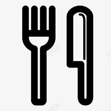 餐厅餐具餐车图标图标