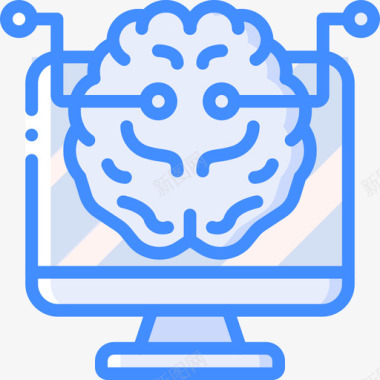 智能门窗图标人工智能stem11蓝色图标图标