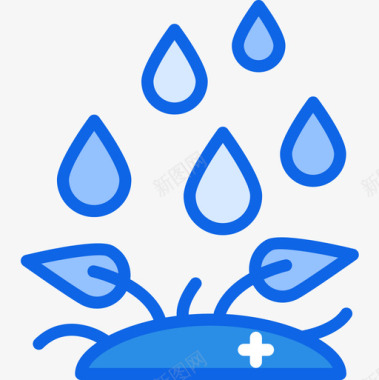 雨水生态161蓝色图标图标