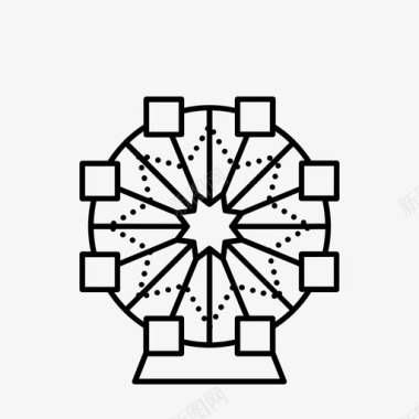 提比达博车轮巴塞罗那摩天轮图标图标