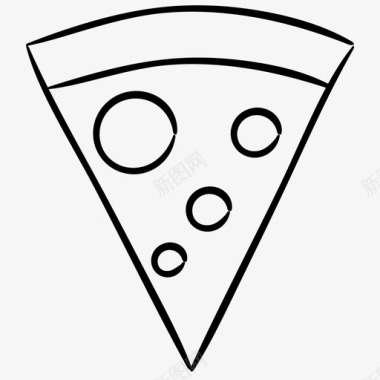手绘水獭披萨食物手绘图标图标