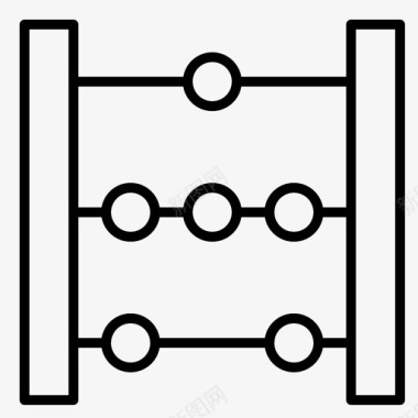 黄色的算盘算盘教育数学图标图标