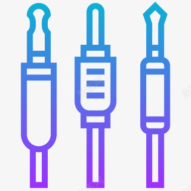 渐变纹样音频插孔音乐和多媒体6渐变图标图标