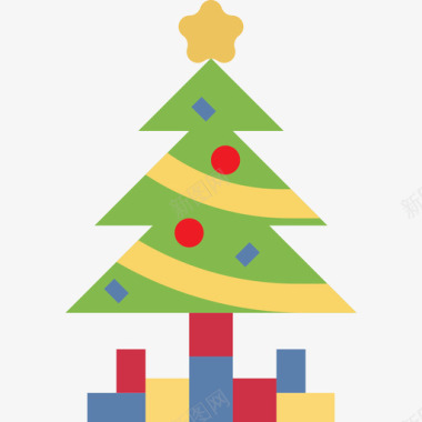 圣诞树冬季58扁平图标图标