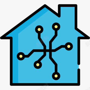 智能家居功能智能家居domotics7线性颜色图标图标