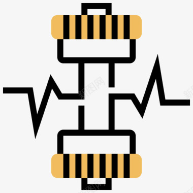 健康知识讲座哑铃健康生活17黄影图标图标