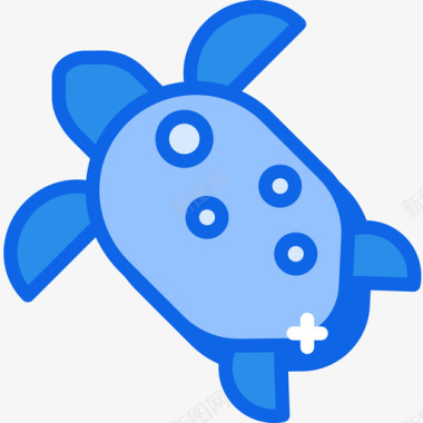 海龟海边4蓝色图标图标