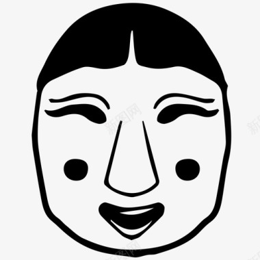 面具女孩面具韩语微笑图标图标