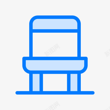 椅子国际象棋5蓝色图标图标