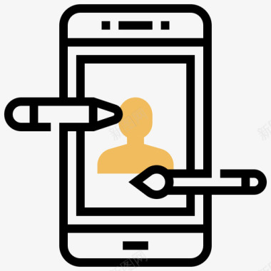 手机抖音应用智能手机智能手机应用程序5黄色阴影图标图标