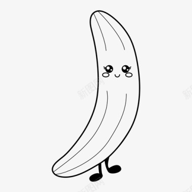 性格香蕉性格烹饪图标图标