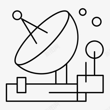 太空外星人天线通信抛物面图标图标