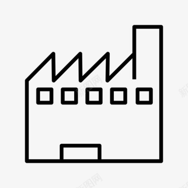 有积雪的房屋工厂建筑工业图标图标