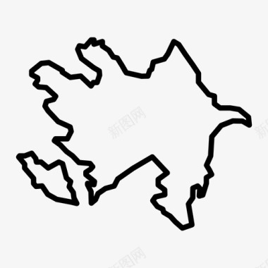 阿塞拜疆地图巴库里海图标图标