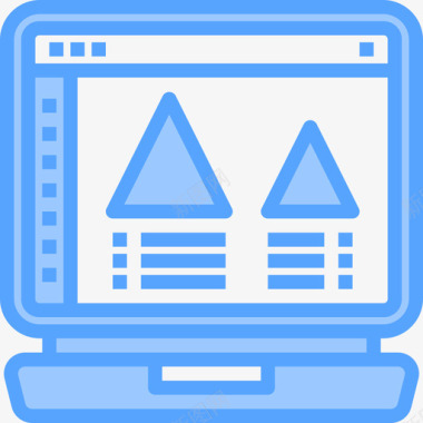 三角形笔记本电脑浏览器5蓝色图标图标