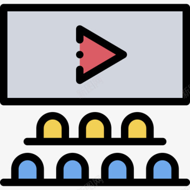 12系统管理电影电影工业12线性色彩图标图标