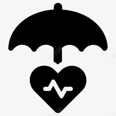 健康保险健康保险心脏人寿保险图标图标